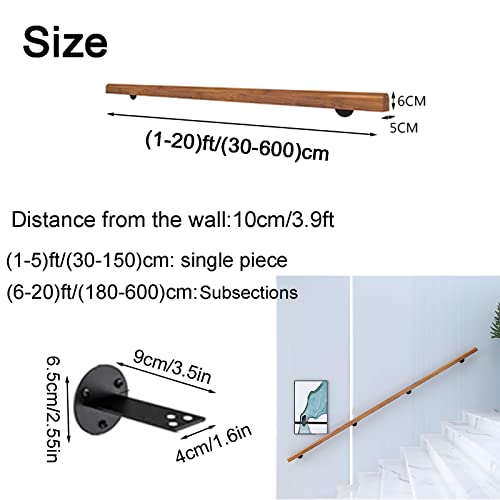 Rampe d'escalier en bois massif de 420 cm au design épuré - 3