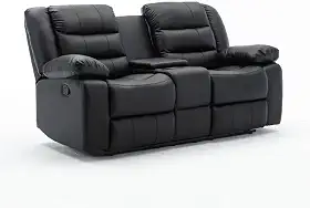 Poltrona Sala de Cinema Reclinável Manual Hollywood 2 Lugares Baú Massagem Aquecimento PU G94 - Gran Belo