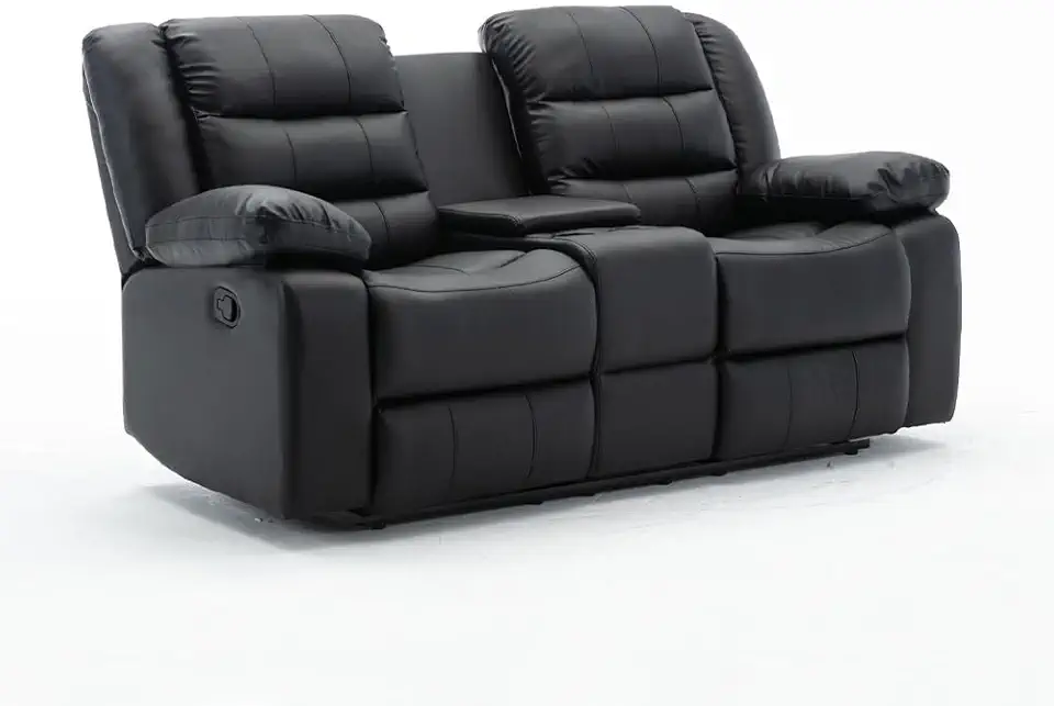 Poltrona Sala de Cinema Reclinável Manual Hollywood 2 Lugares Baú Massagem Aquecimento PU G94 - Gran Belo