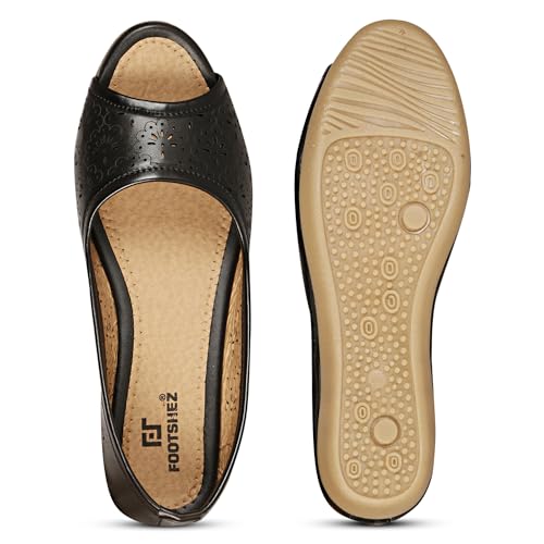 Image of Footshez Women's Black Ballet Flat | Women's Fashion Sandals Bellies-P