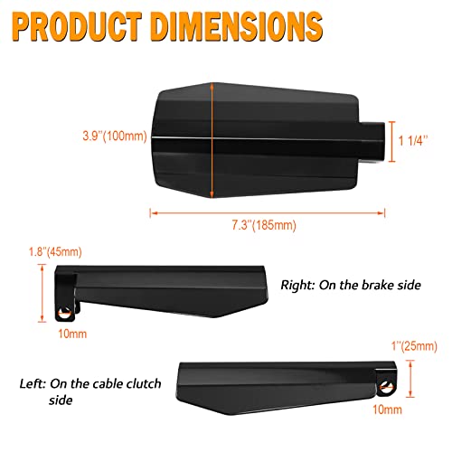 PBYMT Gloss Black Coffin Cut Handguards Hand Guards Compatible for Harley Davidson Touring Sportster Dyna 2006-2023 (Cable Clutch Style-Medium) by PBYMT - Image 6