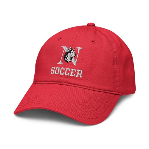 Northeastern Huskies Soccer Icon Red Officially Licensed Adjustable Baseball Hat