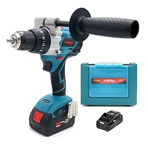 Vikky 20V cordless hammer/drill/drive offers 3 speed variations, powered by brushless motor and drill bit held in place by a heavy duty 1/2″ ratchet chuck