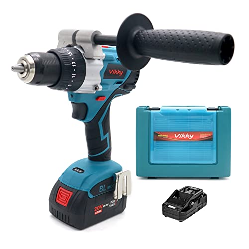 Vikky 20V cordless hammer/drill/drive offers 3 speed variations, powered by brushless motor and drill bit held in place by a heavy duty 1/2″ ratchet chuck