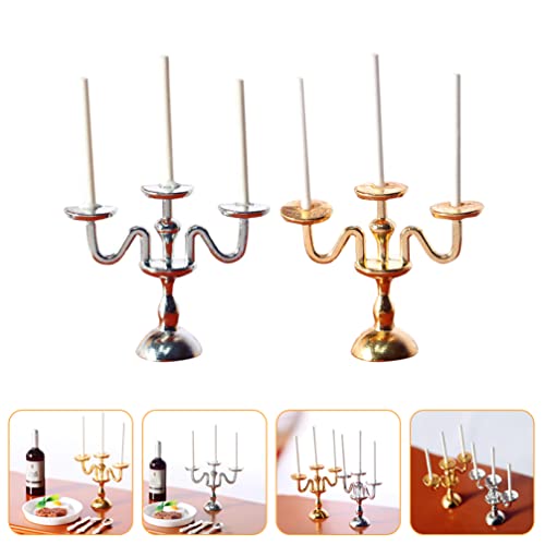 Toyvian 2 Unidades Lâmpada De Vela Castiçal Acessórios Castiçais Em Miniatura Castiçal Em Miniatura
