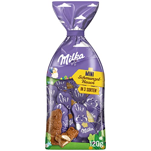 Milka Mini Schmunzelhasen 1 x 120g I Osterschokolade Einzelpackung I 3 verschiedene Sorten I...