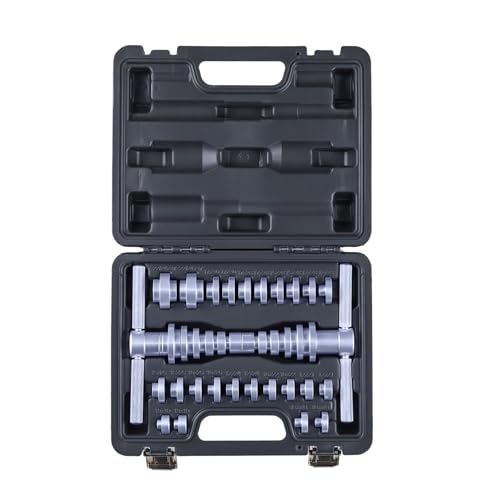 VEVOR Kit de Presse à Roulements 25 Pièces, Coffret d’Outils de Démontage et de Montage de Bagues et Joints de Roulements, avec Bagues et Clés, en...