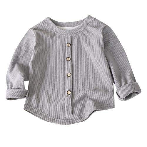 Girls Crewneck Knit Button Down Shirts Toddler Kids Long Sleeve Loose Fit Cardigan Sweater Casual Solid Color Fall Clothes