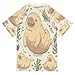 Jucciaco Swing Shirts Manatee Cow Heart Cute Rashguard Short Sleeve Boy Swimsuit Sunscreen T-Shirts Sun Swimwear Sets UPF 50+