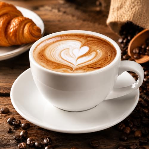 DeeCoo 11 oz White Cappuccino Mug- Large Ceramic...