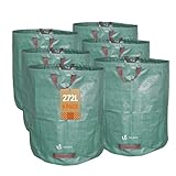 VOUNOT® Sacs de jardin XXL Lot de 6 sac jardin 272L Sacs de déchets jardin résistants S...