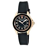 Steinhausen Arbon Collection Stainless Steel Silicone Interchangable Band Women's Watch (Black/Rose Gold)