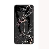  Coque Marbre pour Oppo Reno Slim Housse de Arrière en Verre Trempé avec TPU Bord étui de Protection pour Oppo Reno (Or Noir)