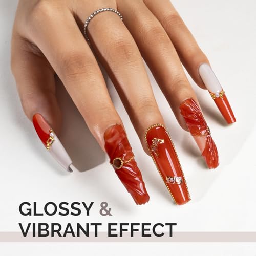 Image of MelodySusie Rust Red Gel Nail Polish,0.5fl oz Nails Soak Off UV LED Red Brown Gel Polish Gift for Women Nail Art Manicure Salon DIY Nail Design Decoration at Home-1745