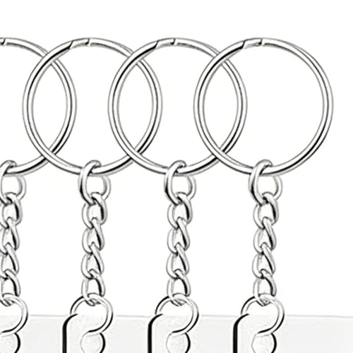 Porte-clé sublimation double-face rectangulaire avec anneaux et pompons