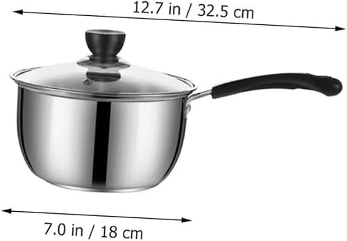 Miniatura 8 de HOMSFOU Olla de leche Calentador de leche Olla de cerámica Calentador de chocolate Olla de fusión Sartenes Sartén de metal Sartén Yukihira Sartén