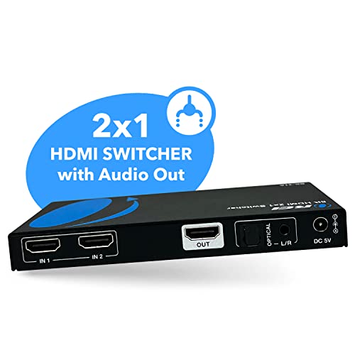 image for OREI 8K HDMI 2.1 Switch 4K@120hz Switcher 2 in 1 Out, with Audio Extra