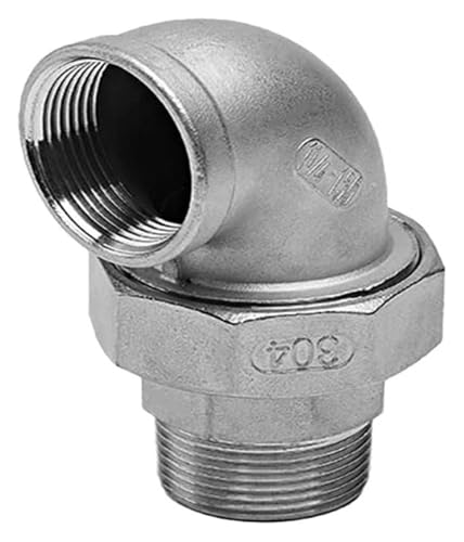 1pc 304 Stainless Steel 90 Degree Elbow Union - Female To Male Threaded Pipe Fitting For Water Heating And Industrial USE(DN40)