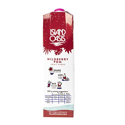 Island Oasis Wildberry Pomegranate Fruit Puree Beverage Mix, 33.8 Ounce, 33.8 Fl Ounce (Pack of 12) - Thumbnail 2