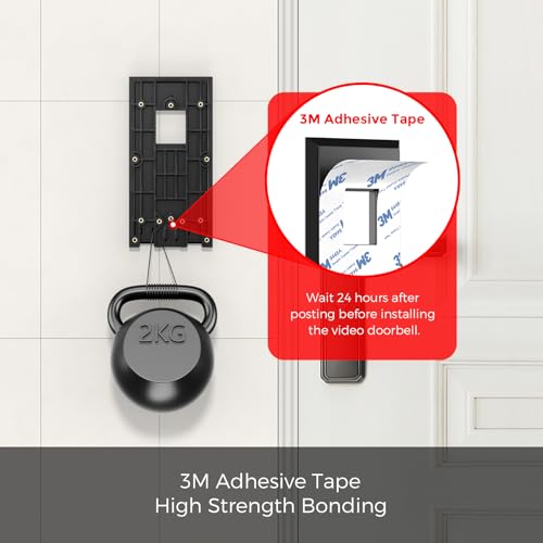 Adhesive Doorbell Bracket Compatible with Video Doorbell 1/2/3/3 Plus/4/ (2020 Release) Wireless No-Drill Ring Doorbell Mount, Strong 3M Mounting Plate Holder Accessories for Houses & Apartments - Image 2