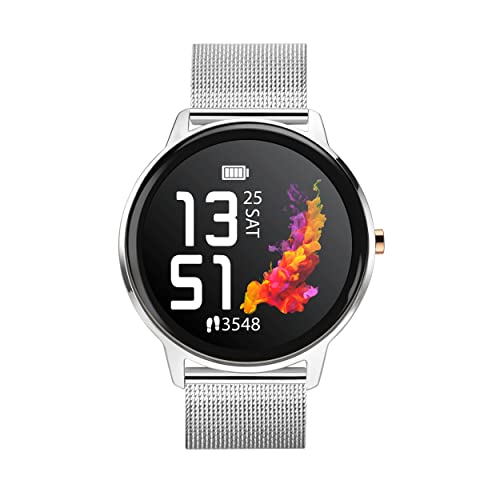Sekonda Flex Damen-Smartwatch, 42 mm, Herzfrequenz- und Schlafmonitor, tägliche Aktivität, Sport, Musik, Wetter- und Nachrichtenfunktionen, mit Netzband