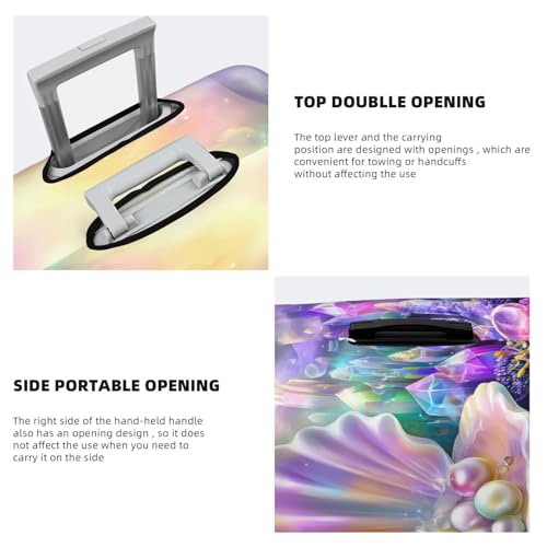 Open Shell With Pearls Elastic Travel Luggage Covers Dustproof Scratch-Resistant Suitcase Protector Fit 22-24 Inch3