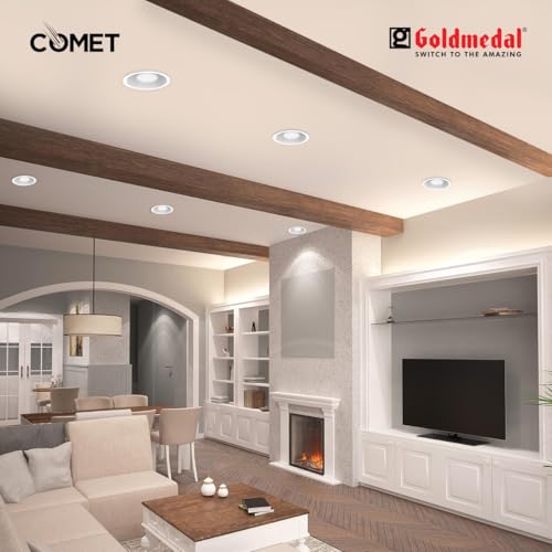 Image of Goldmedal Comet 12W LED COB Round Spotlight|Recessed Celing Light for Home,Office,Restaurant & Shop |Surge Protection up to 2.5kV | Warm White (3000K)