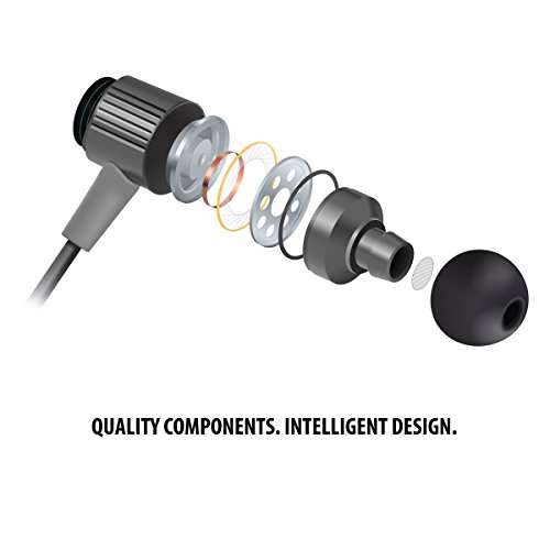 Gogroove Audiohm Rnf Durable Earbuds - Heavy Duty Headphones With Thick Aramid Fiber Reinforced Cable, In-Line Microphone, In-Ear Noise Isolation & Rugged Metal Driver Housing (Metallic Silver) #TOP4