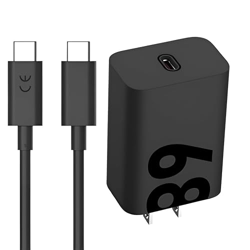 Motorola Original 68W Turbo Power Charger with 3.3 Ft Type C Cable for Motorola Edge 30/30 Fusion/30 Pro/40/40 Neo/G40 Fusion/50/50 Ultra/50 Pro/50 Neo/50 Fusion/Moto G82/G84/G45/68Watt Adapter,Black