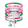 Pulsera de la amistad Wicked para mujer, varita mágica y sombrero de bruja con cuentas, pulsera elástica con cuentas, regalos para fanáticos, accesorios de disfraz de fiesta