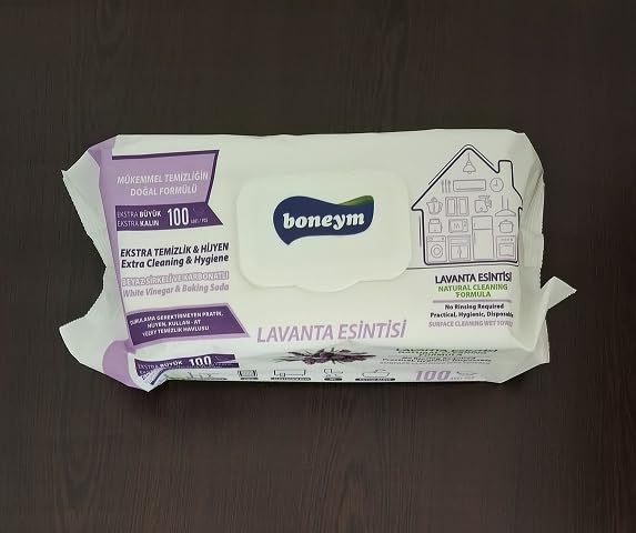 Boneym 100'lü Çok Amaçlı Yüzey Temizlik Havlusu – Lavanta Esintisi