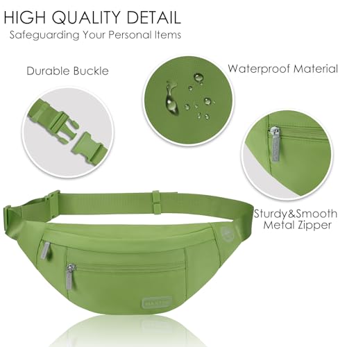 Image of MAXTOP Large Crossbody Fanny Pack with 4-Zipper Pockets,Gifts for Enjoy Sports Festival Workout Traveling Running Casual Hands-Free Wallets Waist Pack Phone Bag Fits All Phones