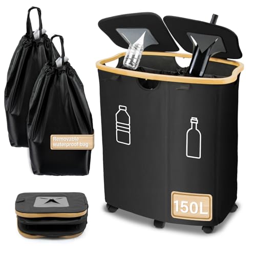 MOWETOO Pfandflaschen Sammelbehälter mit Deckel