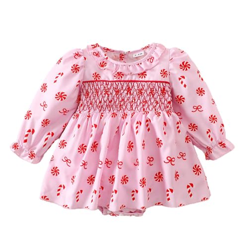 Ropa Navidad Bebe 4 Meses Body Invierno - Mameluco De Manga Larga con Estampado Navideño De Dibujos Animados para Bebés Niñas, Bodies para Recién Nacidos (0-3 Months)