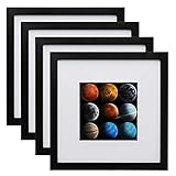 Egofine 10x10 Picture Frames Black,Made of Solid Wood with HD Plexiglass for Pictures 6x6 with Mat...