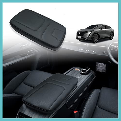 Armrest-Pad-Cover-for-2022-2025-Nissan-Ariya-Black-Stitching Armrest Pad Cover for 2022-2025 Nissan Ariya (Black Stitching) - Image 1