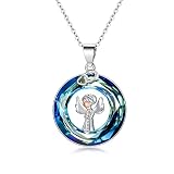 PORTCAS Nurse Crystal 925 Sterling Silver Necklace for Women, Medical Healthcare Worker Jewelry Neck