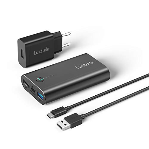 Luxtude Bateria Externa Movil Carga Rapida 18W PD & QC3.0, 10000mAh Power bank USB C, Bateria Externa Cargador Portatil 3 USB, Powerbank para la iPhone, Samsung, iPad, Huawei, Honor(Cargador incluido)