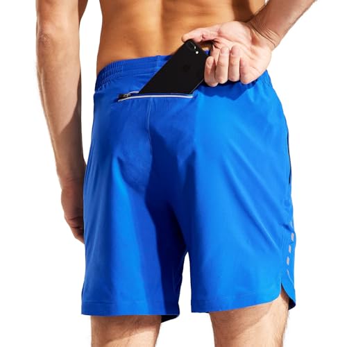 MIER Men's Running Shorts 7" Quick Dry Gym Athletic Workout Shorts with Zipper Pockets2