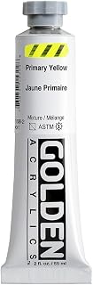 GOLDEN Heavy Body Acrylics, Primary Yellow, 2 fl. oz. Tube, Professional Acrylic Paint, Semi-Transparent