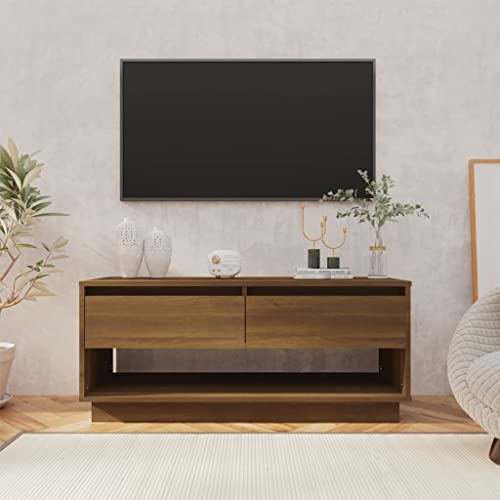homiuse Mobile TV 102x41x44 cm Mobile Porta Tv Mobile Soggiorno Mobile Tv Soggiorno Supporto Tv Da Pavimento Soggiorno Moderno Mobiletto Tv Mobili Porta Tv Da Terra in Truciolato Rovere Marrone