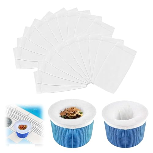 20 Piezas Calcetines Skimmer Piscina, Calcetines de Filtro Skimmer, Calcetines de Malla Skimmer, Skimmer de Nailon Reutilizable, para Atrapan Hojas, Cabello, Aceite,Hierba,ect.