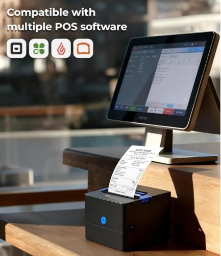 Image of P80I 80mm 3 inch USB+LAN+Cash Drawer with Auto Cutter Advanced Thermal Receipt Printer for Restuarant, Shops (P80I)