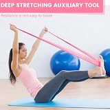 PEVRUAY 2 sztuki elastycznych taśm gimnastycznych, opaski do fitnessu, oporu fitness do fizjoterapii, ćwiczeń, jogi, pilatesu, rozciągania pleców, rozwoju mięśni, domu, siłowni