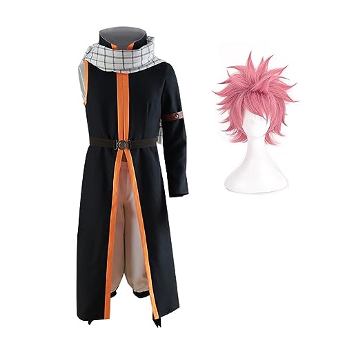 Tongyundacheng Fairy Tail Cosplay Costume Etherious Natsu Dragneel Cosplay Tenue avec écharpe pour Halloween Party Costumes Full Set