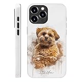 Personalized Pet Photo Phone Case – Custom Dog or Cat Picture Protective Cover with Name | Compatible with iPhone & Samsung Models | Pet Lover Gift (Watercolor #2)