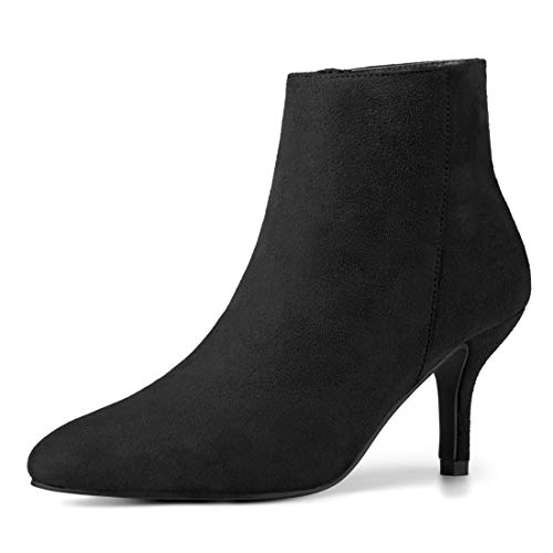 Bottines à bout pointu pour femme avec talon aiguille Allegra K noir