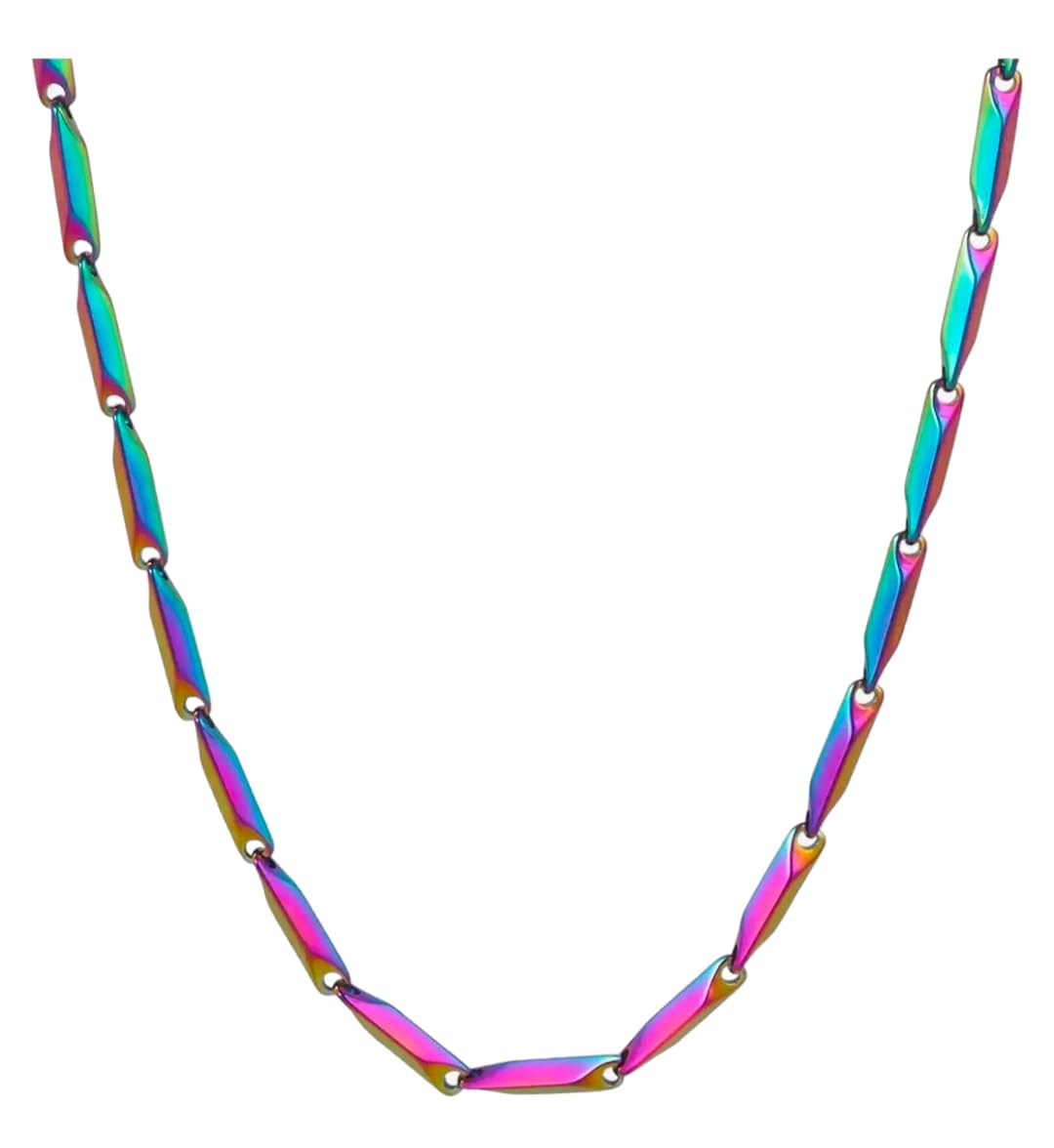 ™ Stylish and Exclusive Attractive Rice Seed Pattern Design Stainless Steel Chain Necklace Fashionable Jewellery For Men Boys Women Girls and Unisex-image-30