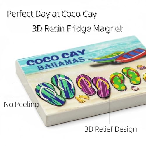 Imán decorativo de resina 3D Coco Cay Bahamas miniatura 4