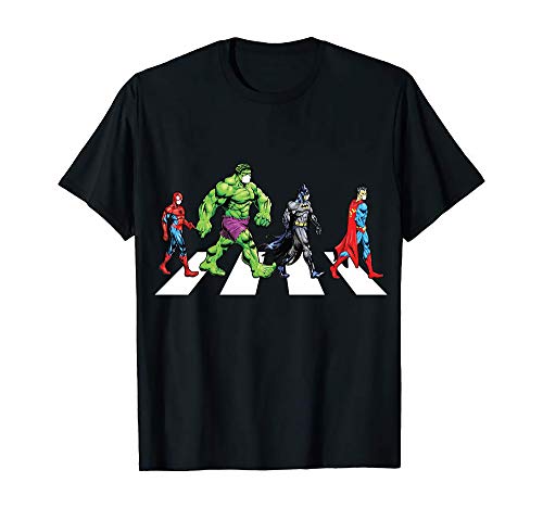 Scralandore Design Superheroes 19 2020 Abbey Road Superheroes Comedy T Shirts for Man and Woman (Small) Black